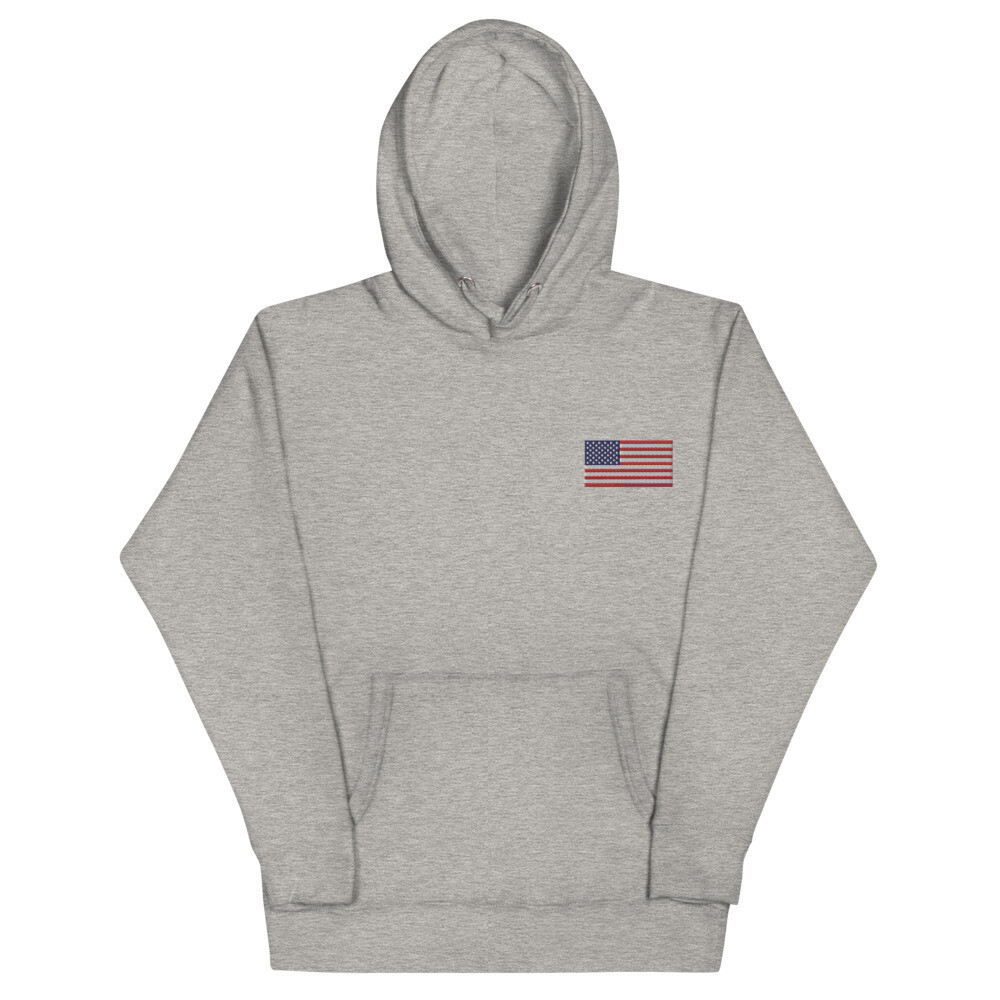Hoodie - Embroidered US Flag