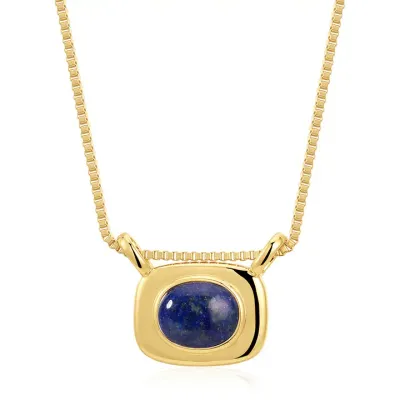 Luv AJ Lapis Bezel Necklace