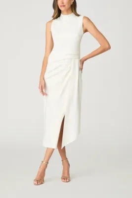 Shoshanna Park Draped Midi Dress