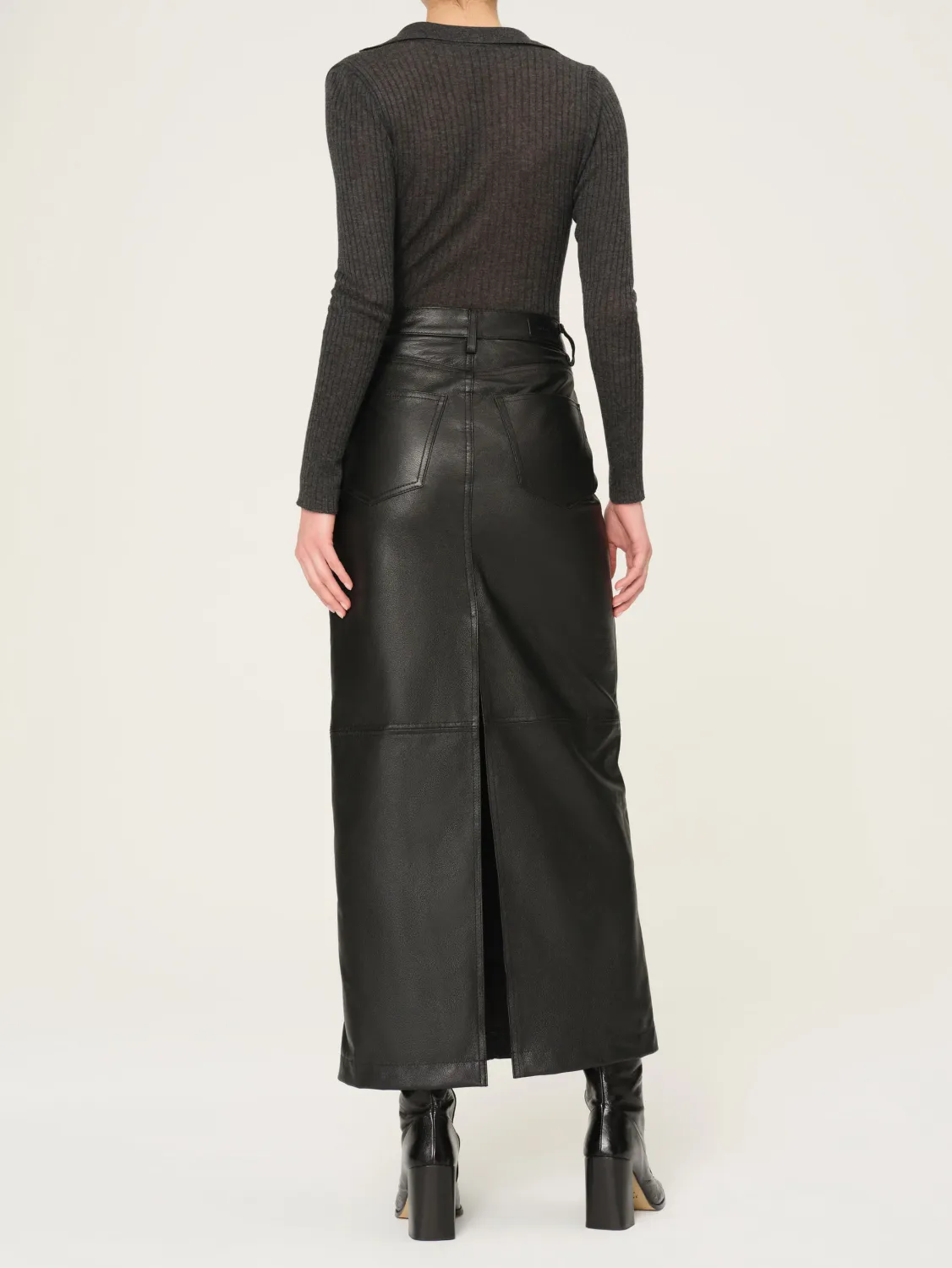 DL1961 Lexie Leather Maxi Skirt