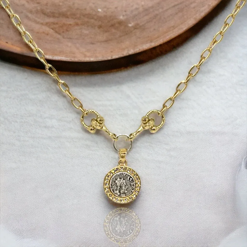 Tat2Designs Gold Mini Horse Bit Necklace