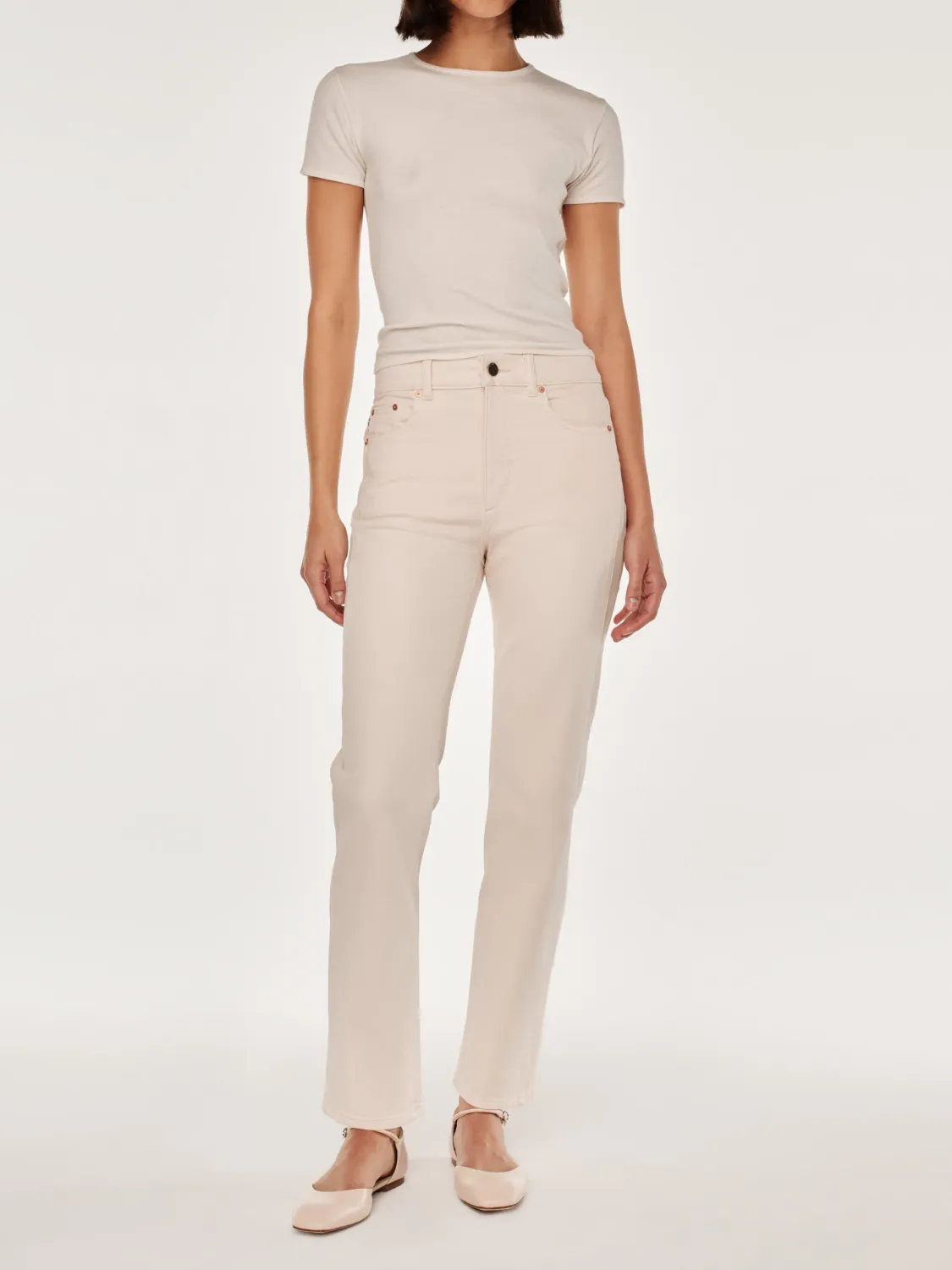 DL1961 Patti Straight Ecru Paneled