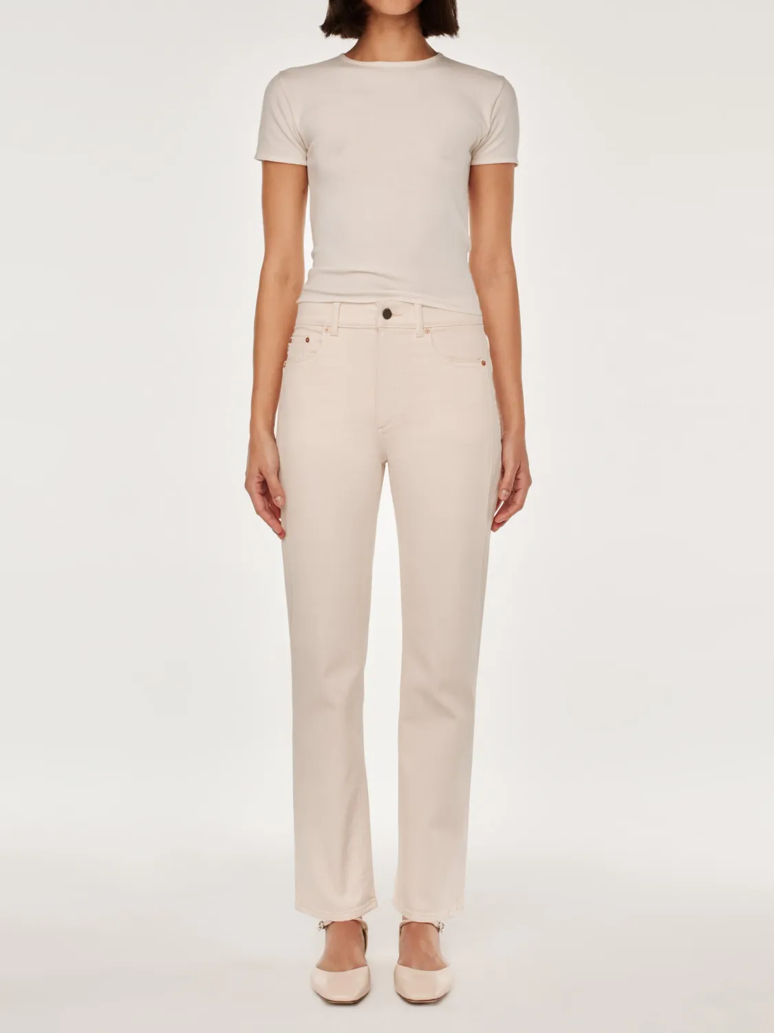 DL1961 Patti Straight Ecru Paneled