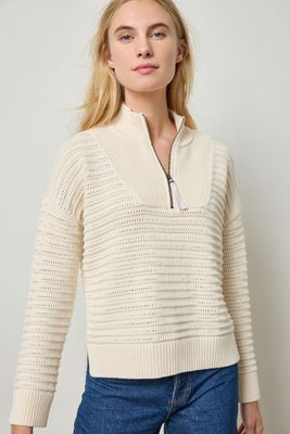 Lilla P Pointelle Half Zip