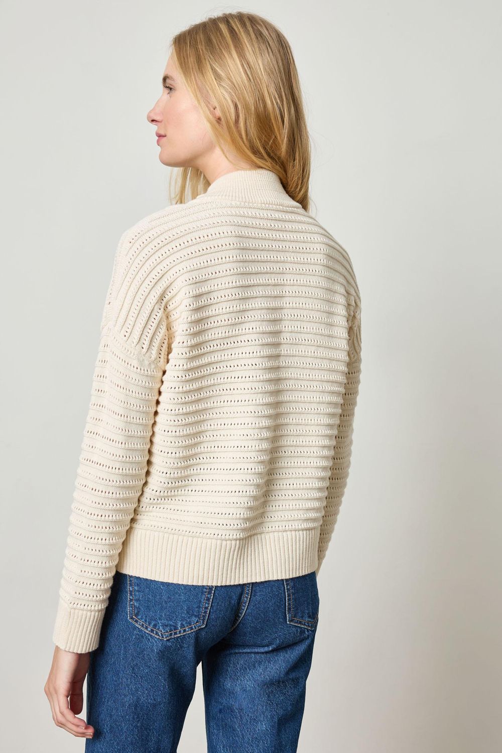 Lilla P Pointelle Half Zip