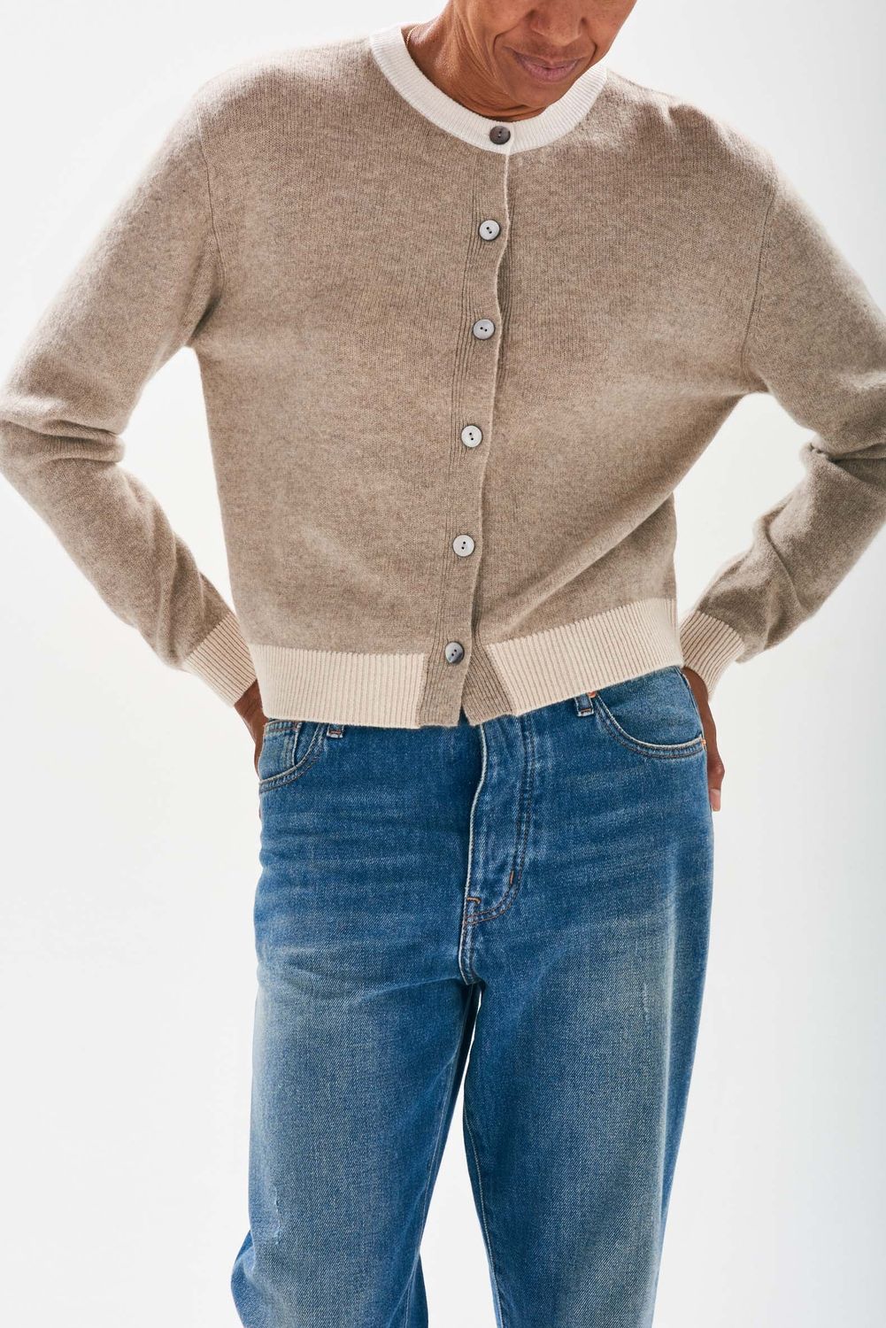 Jumper1234 Contrast Rib Cardi