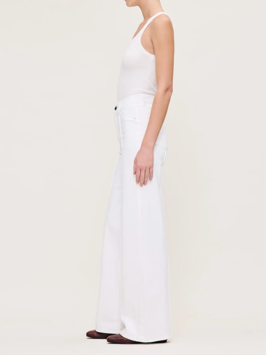 DL1961 Hepburn Wide Leg White
