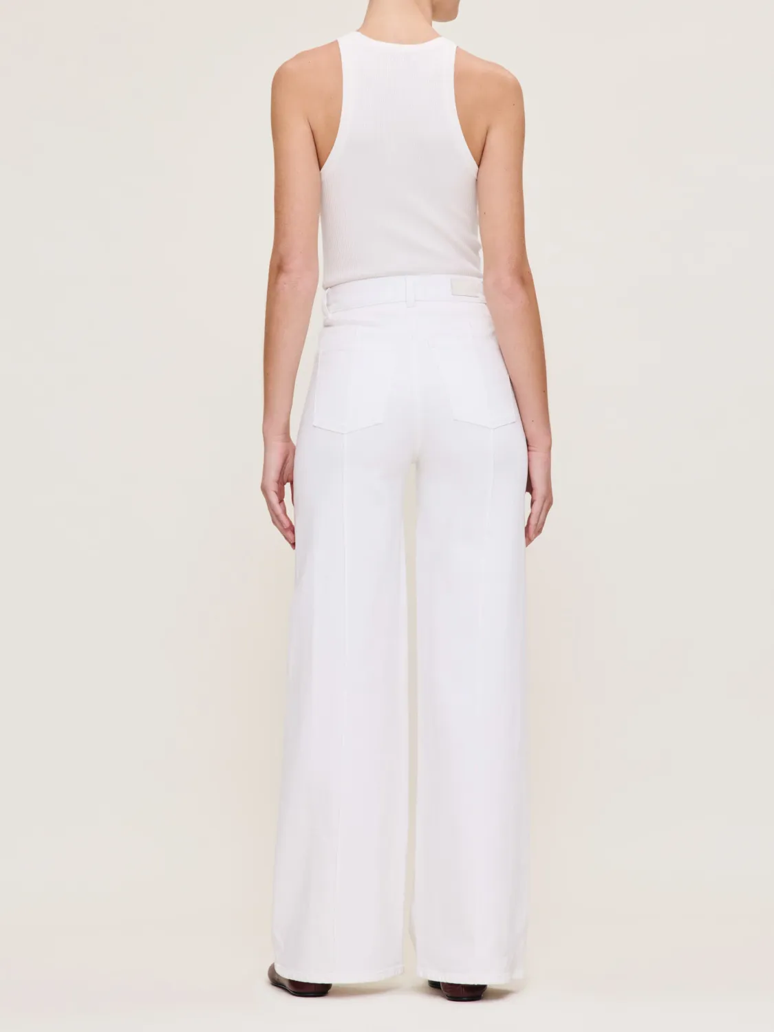 DL1961 Hepburn Wide Leg White