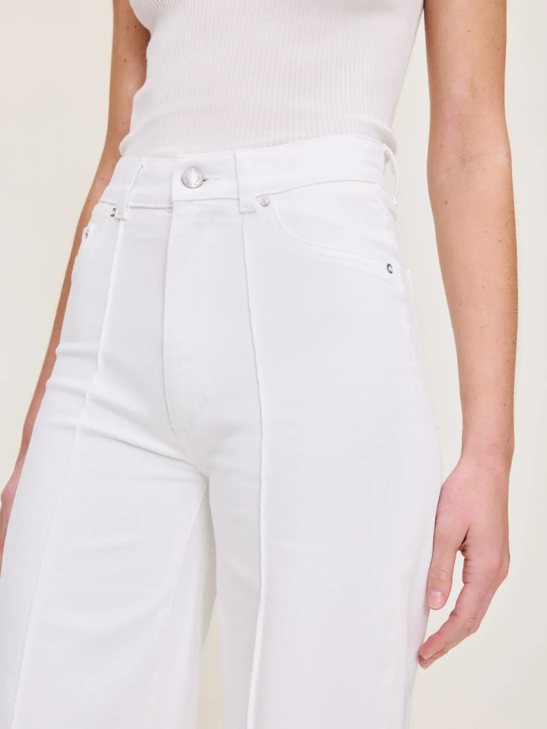 DL1961 Hepburn Wide Leg White