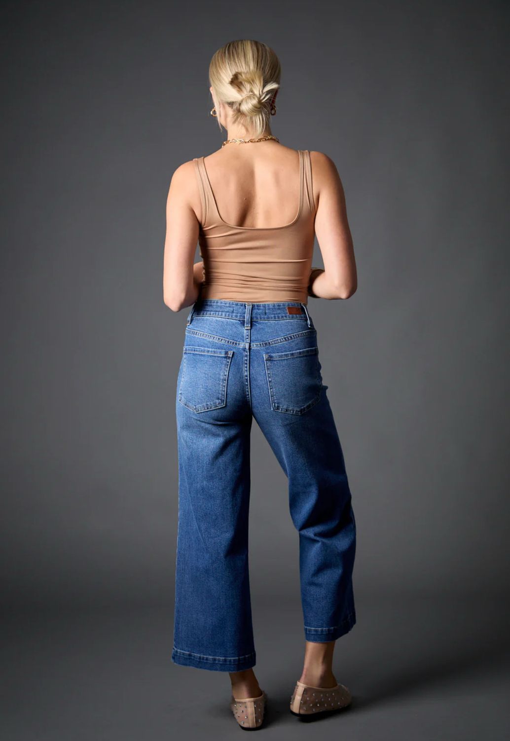 Blue Revival Patch Pocket Wide Leg