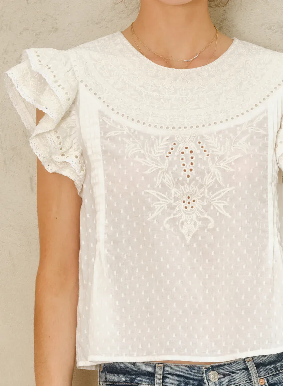 mabe lori embroidered top