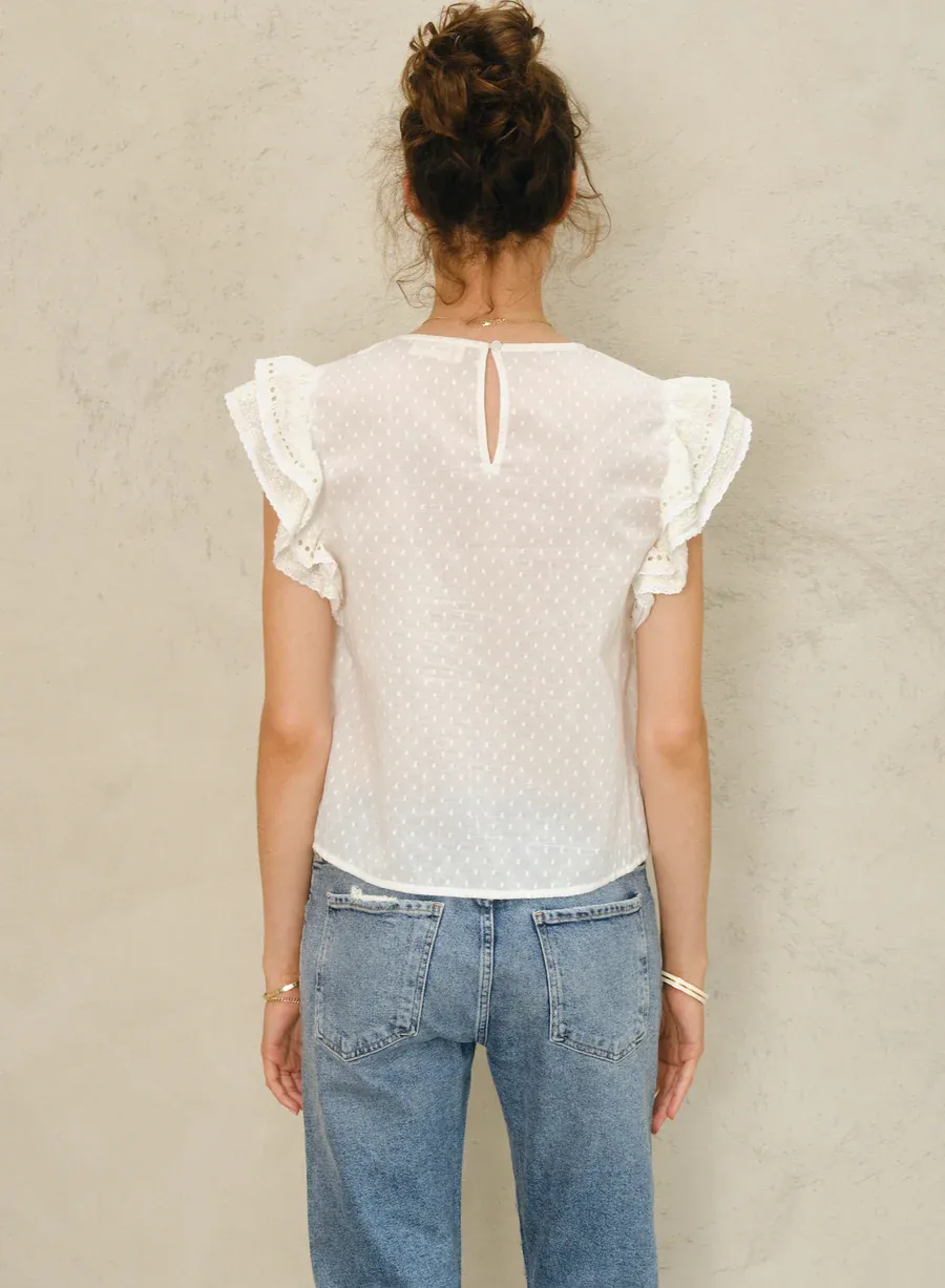 mabe lori embroidered top