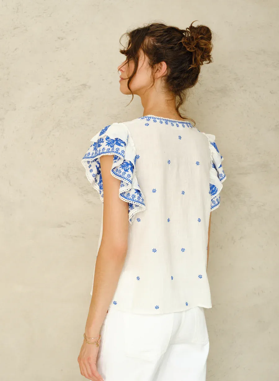 mabe mina embroidered top
