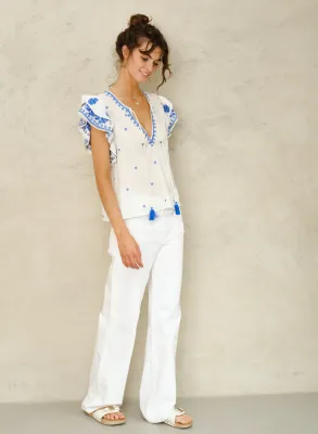 mabe mina embroidered top