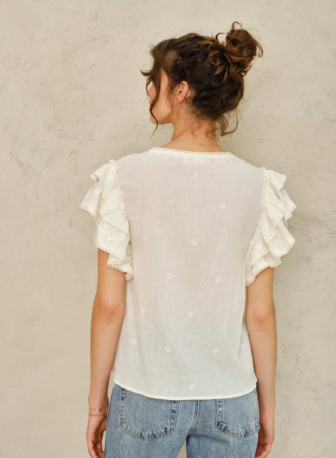 mabe mina embroidered top