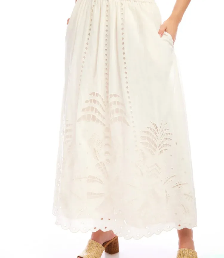 Karen Kane Embroidered Midi Skirt