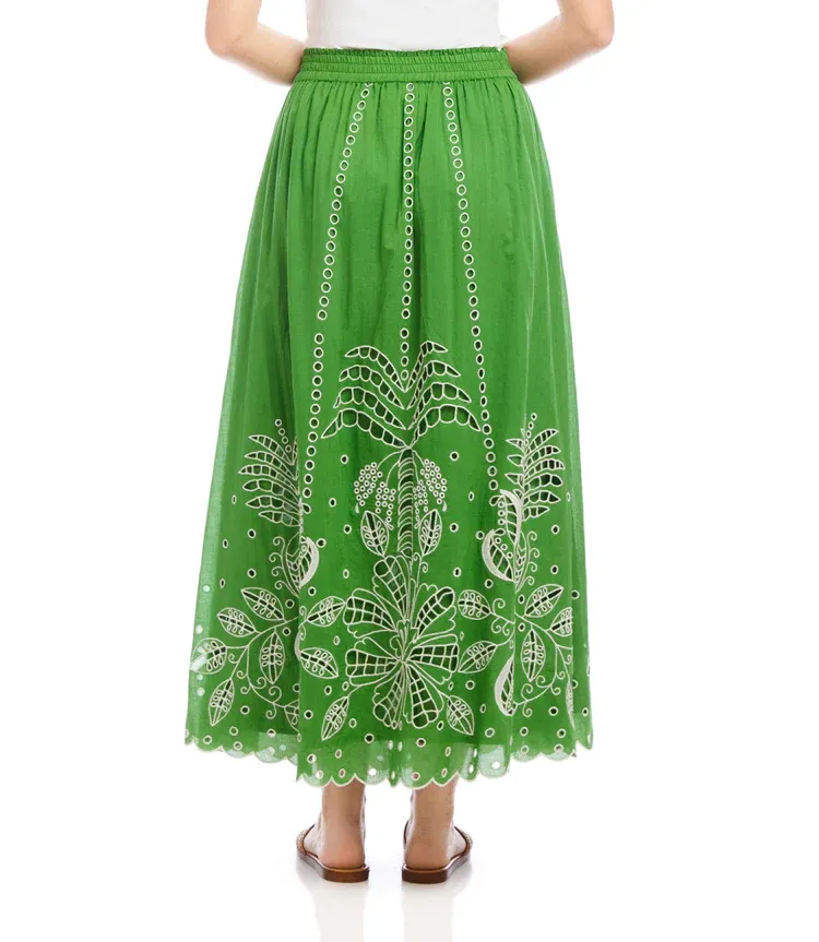 Karen Kane Embroidered Midi Skirt
