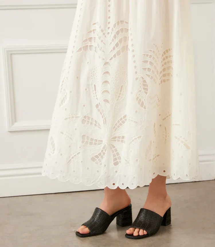 Karen Kane Embroidered Midi Skirt