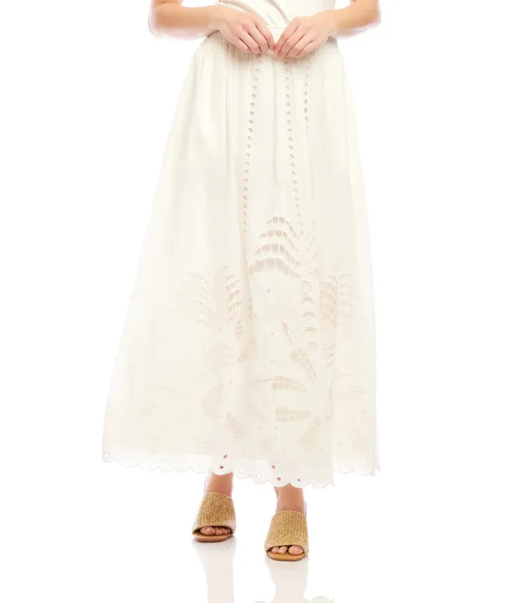 Karen Kane Embroidered Midi Skirt
