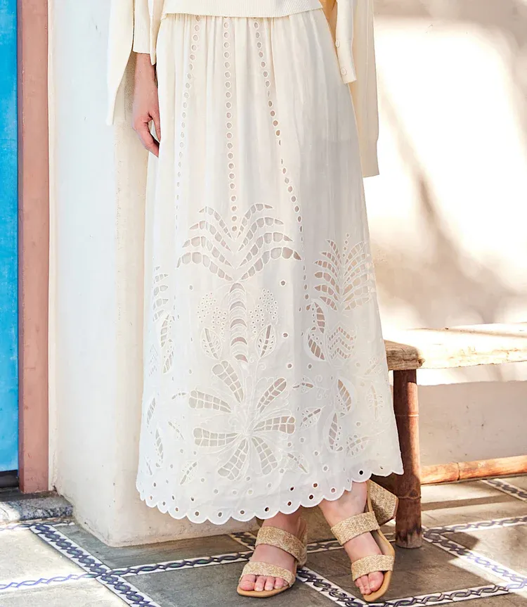 Karen Kane Embroidered Midi Skirt