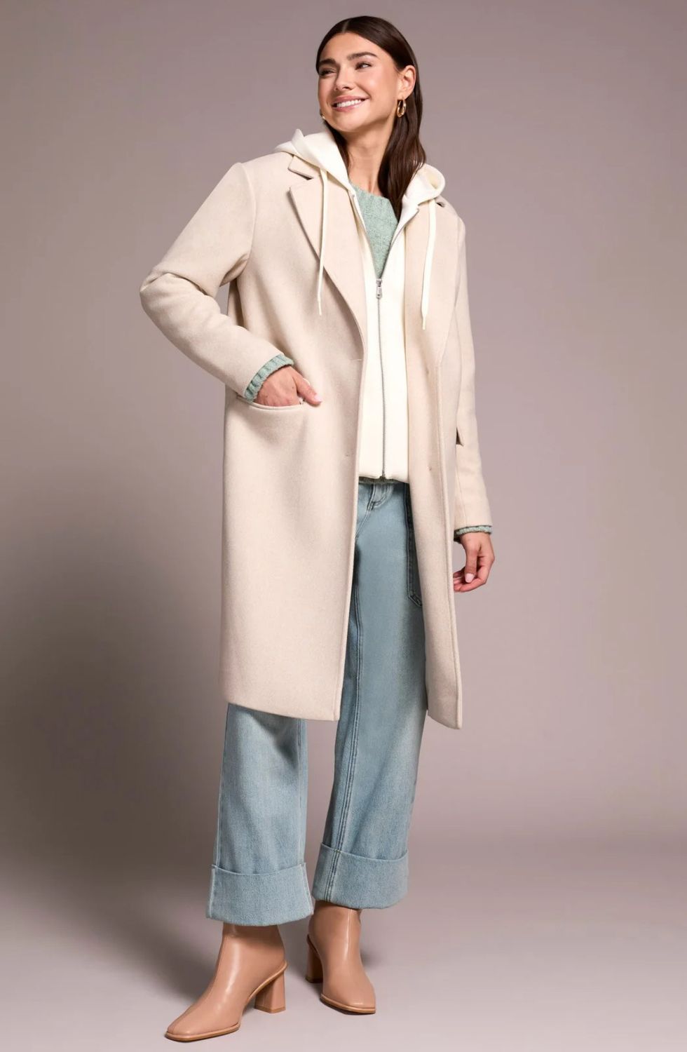 Tribal Trench Coat W/ Fooler Hoodie