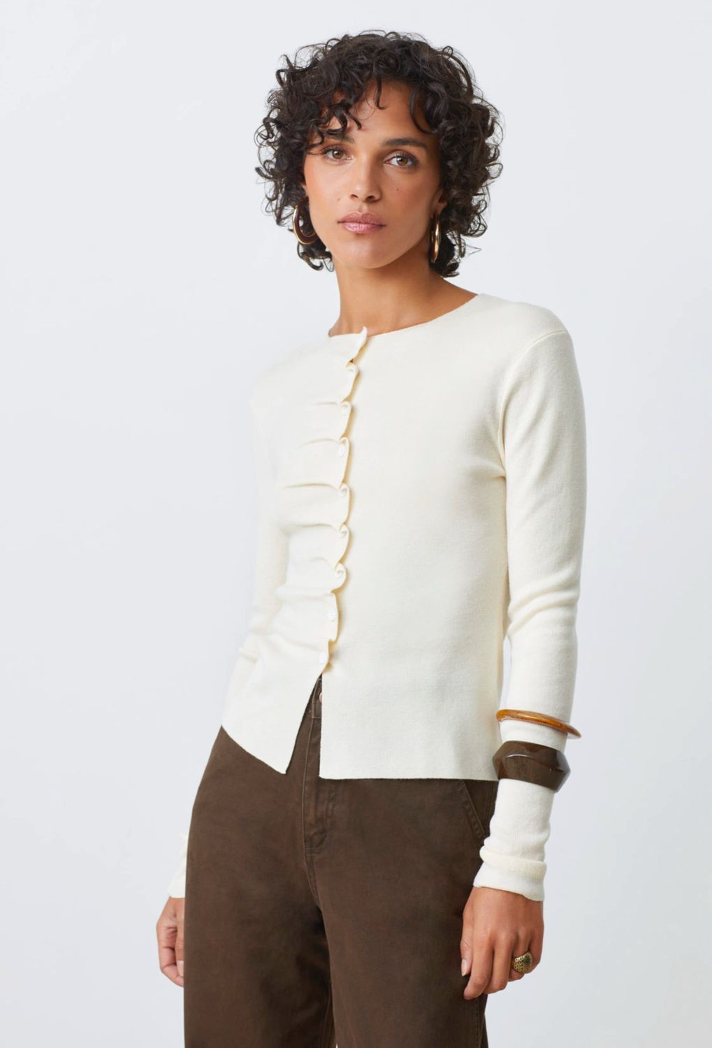 Suncoo Gamira Knit Button Top