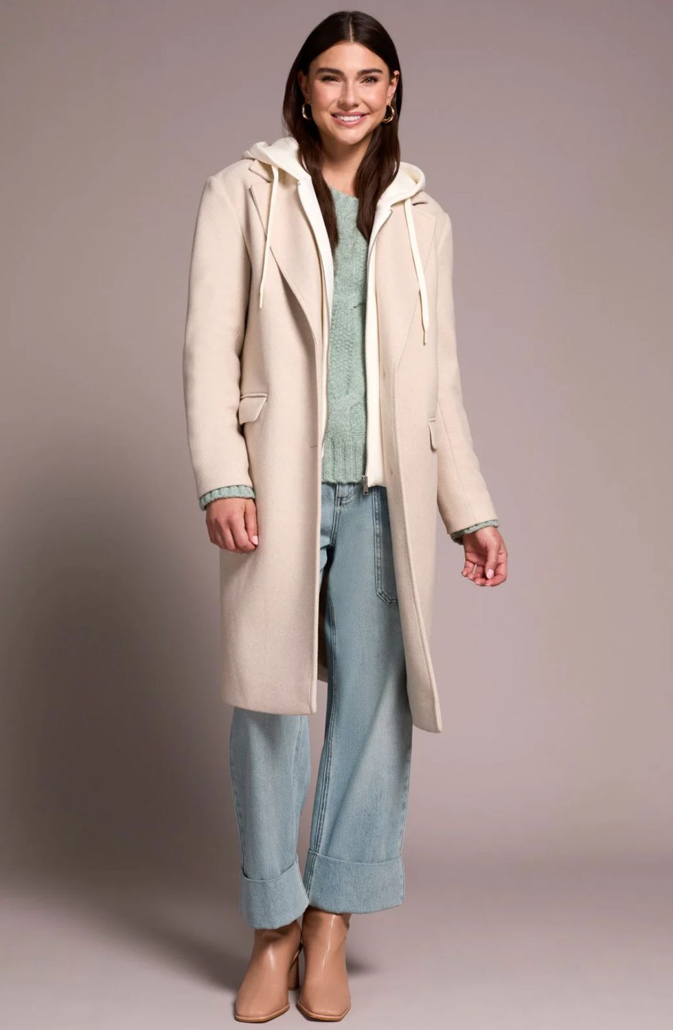 Tribal Trench Coat W/ Fooler Hoodie