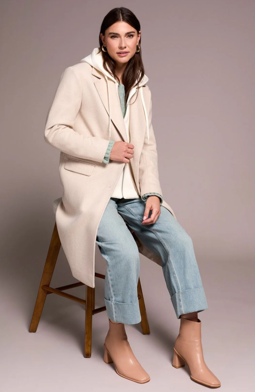 Tribal Trench Coat W/ Fooler Hoodie