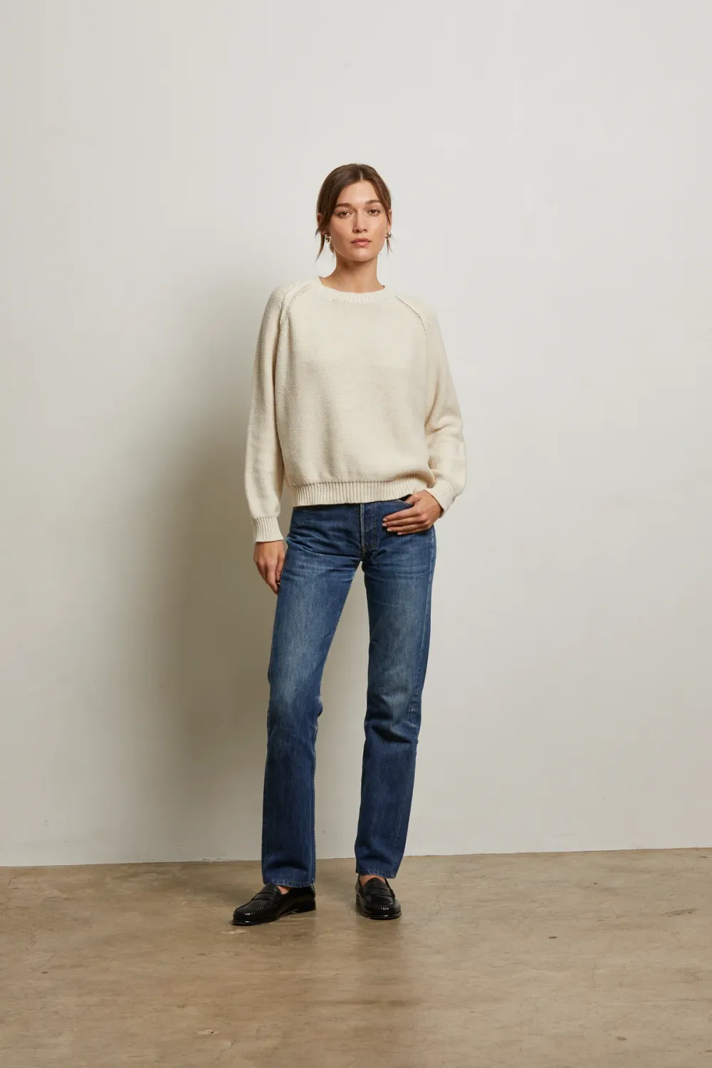 perfectwhitetee evie raglan crew sweater