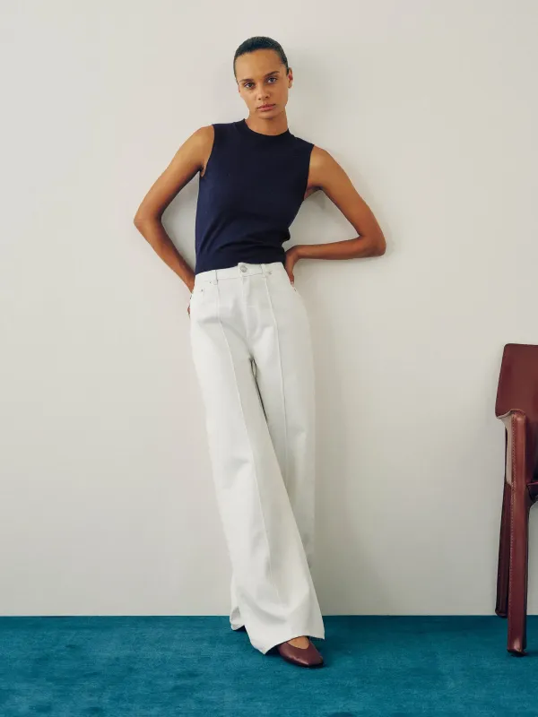 DL1961 Hepburn Wide Leg White