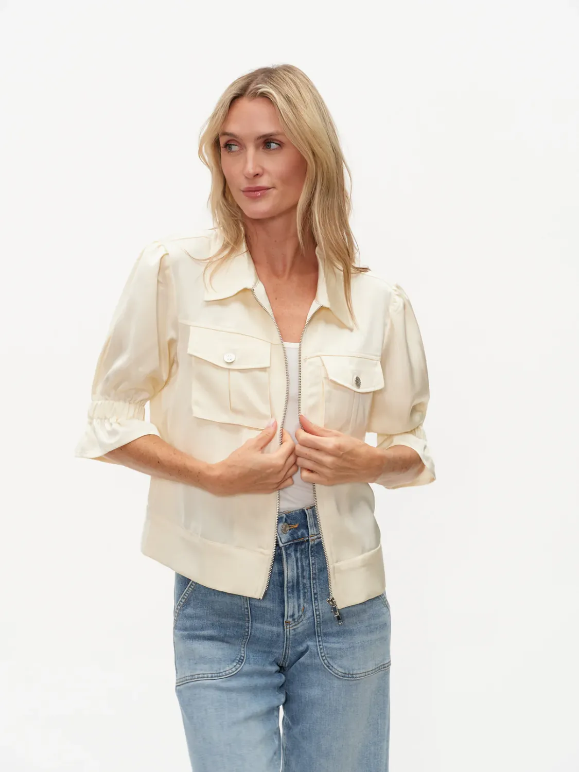 six/fifty anna satin jacket