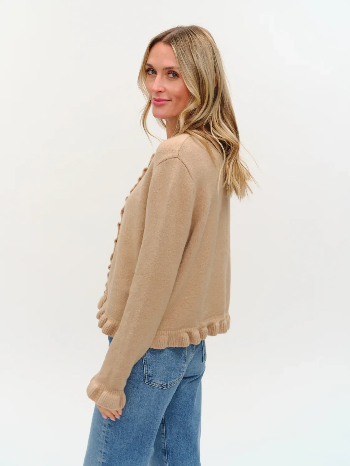 Six/Fifty Chelsea Ruffle Trim Cardigan