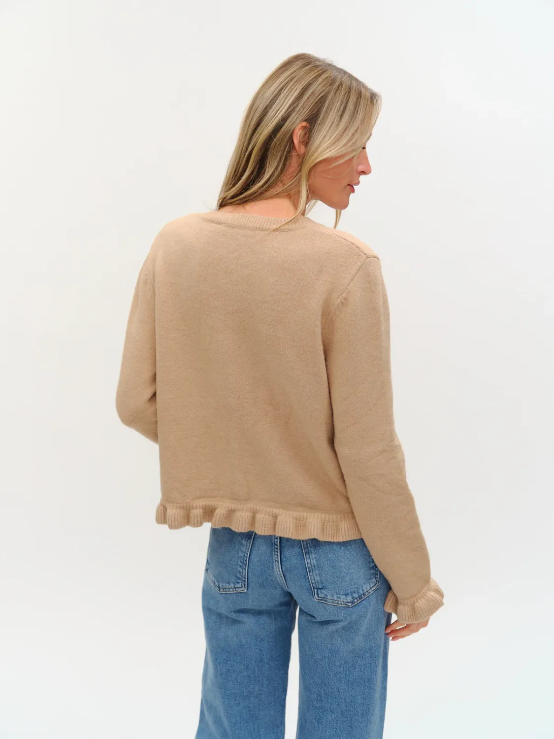 Six/Fifty Chelsea Ruffle Trim Cardigan