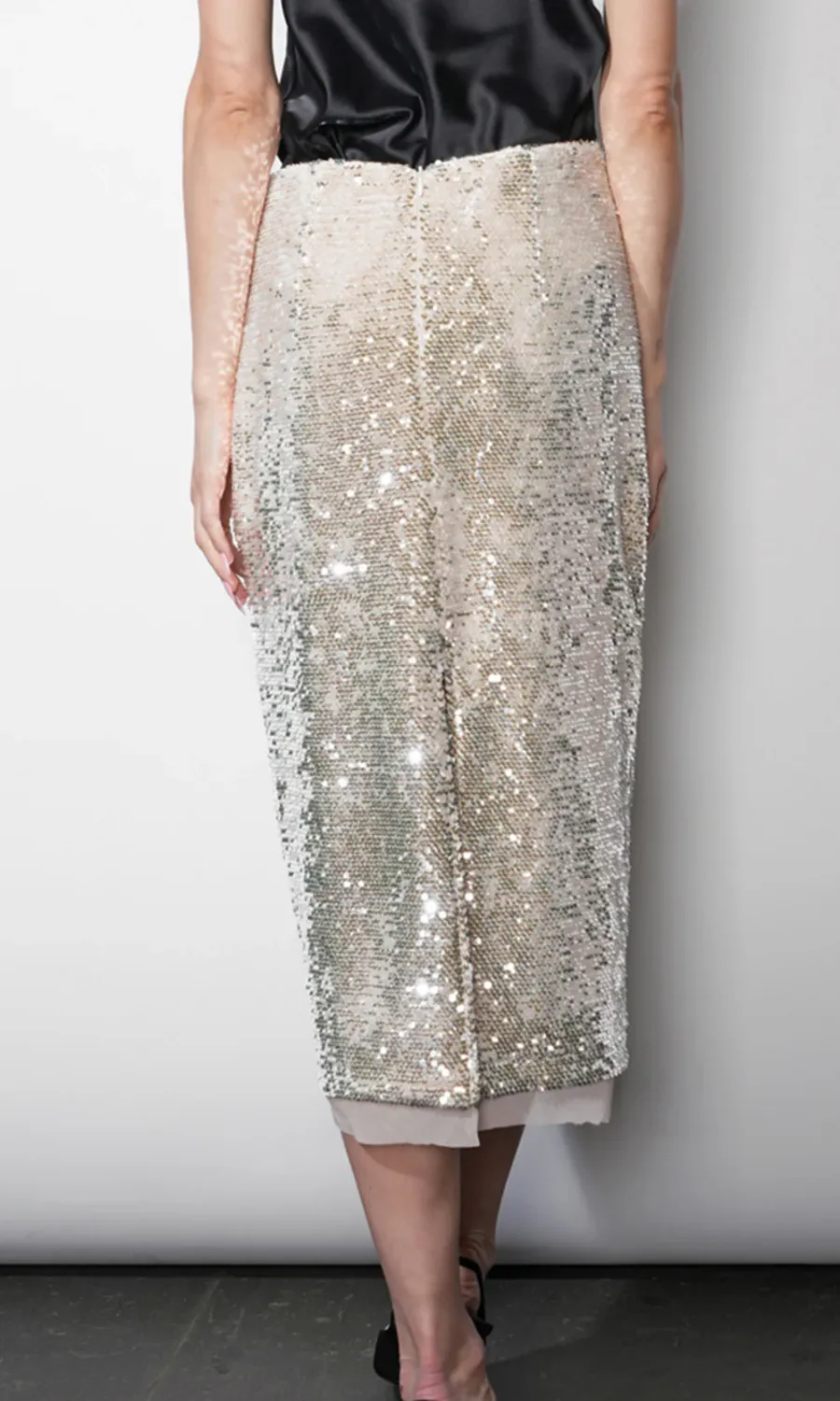 Greylin Velvet Sequin Midi Skirt