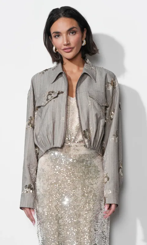 Greylin Brielle Sequin Embroidered Zip Up Greylin Brielle Sequin Embroidered Zip Up
