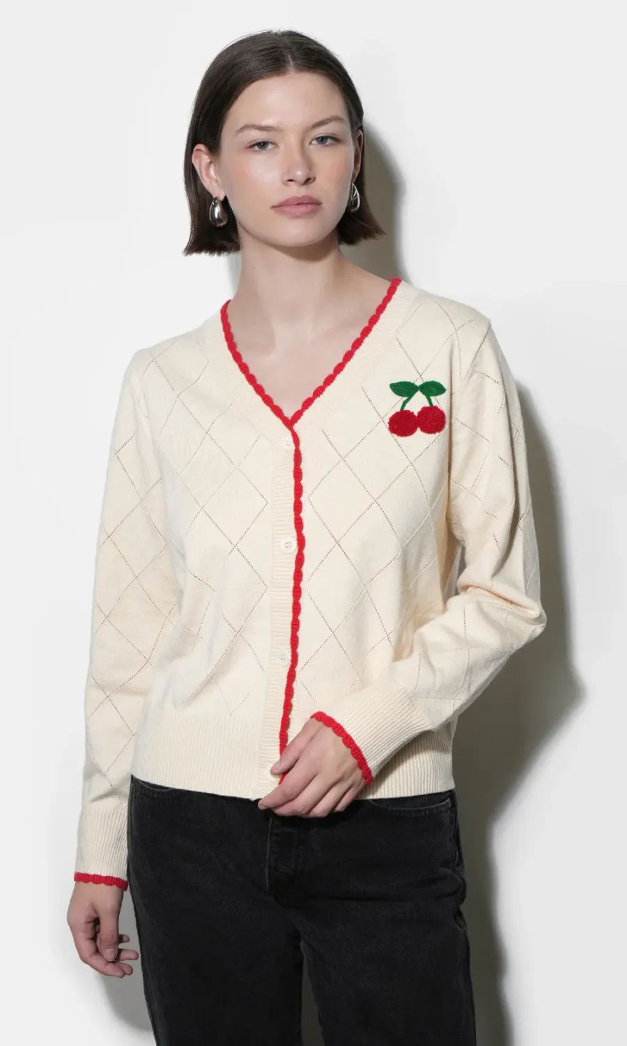 Greylin Cherry Knit Cardigan