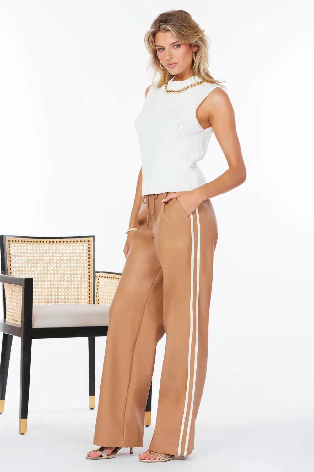 Bishop + Young Faux Lthr Track Pant