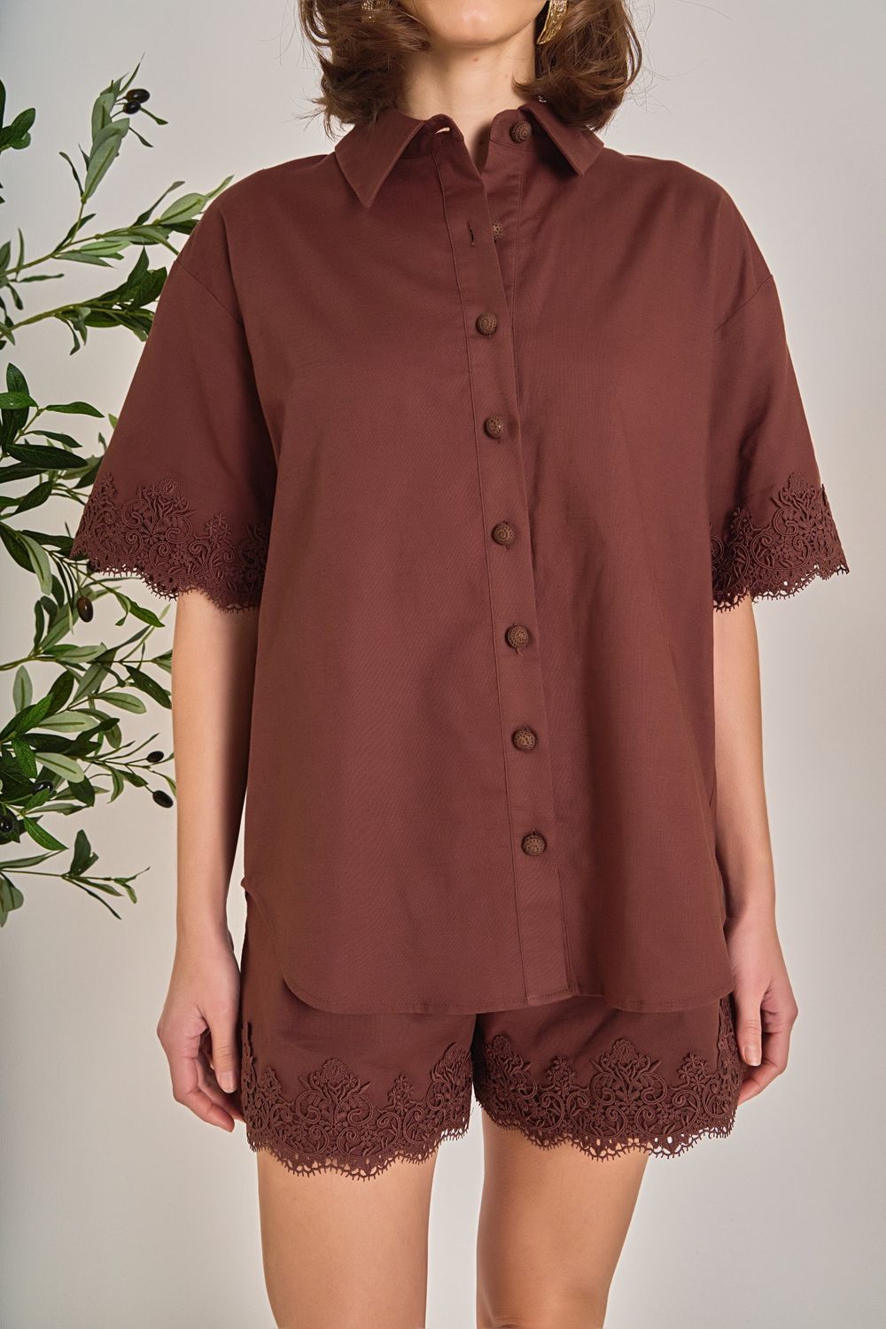 English Factory Lace Camp Shirt English Factory Lace Camp Shirt