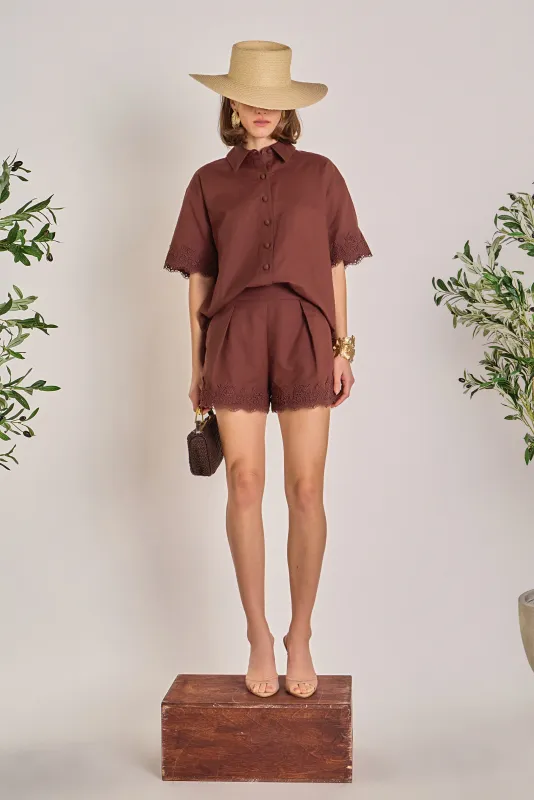 English Factory Lace Camp Shirt