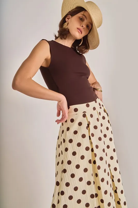 English Factory Polka Dot Midi Skirt