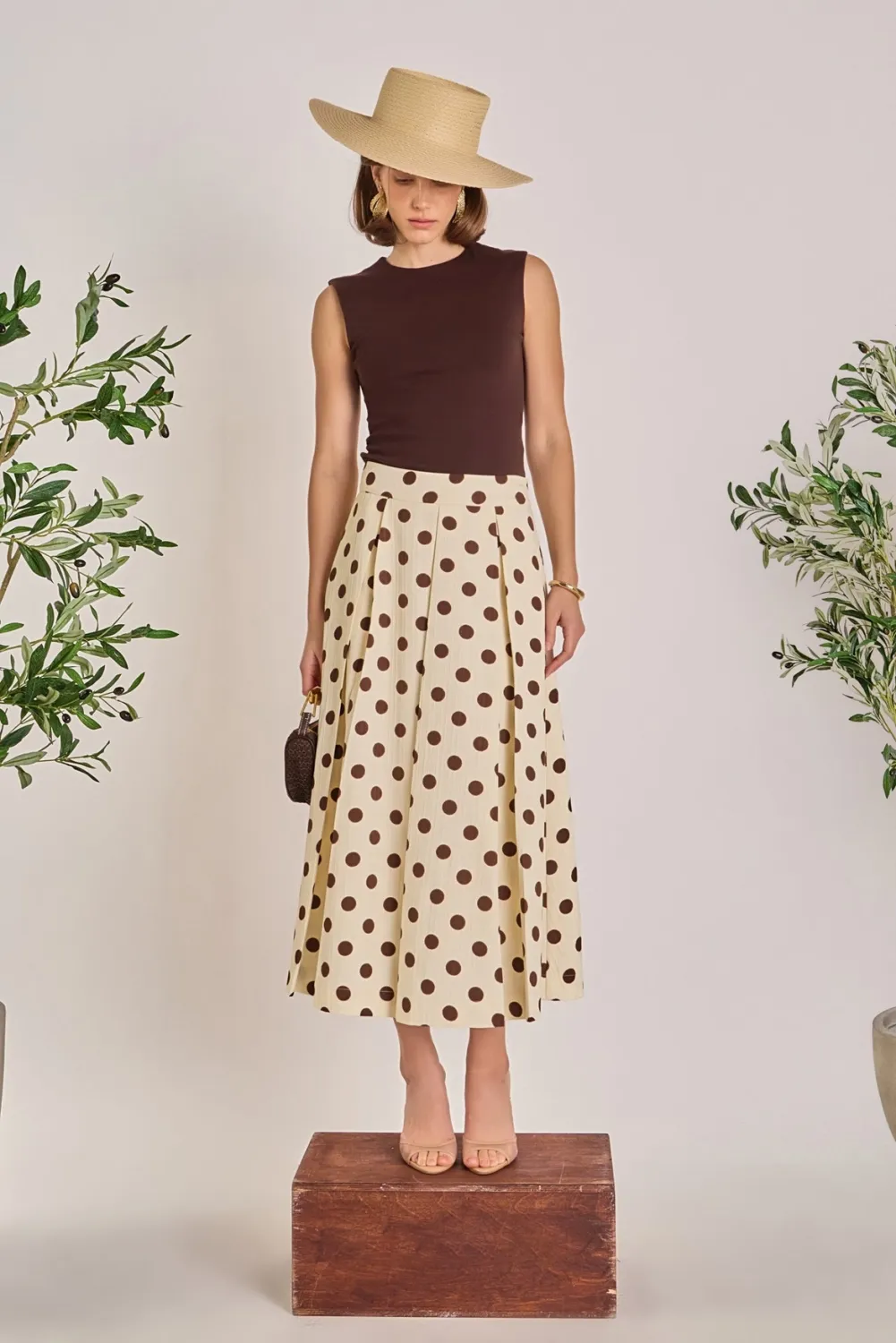 English Factory Polka Dot Midi Skirt