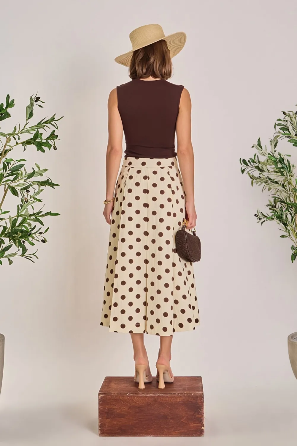 English Factory Polka Dot Midi Skirt