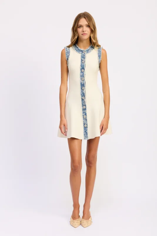 En Saison Opal Mixed Media Dress