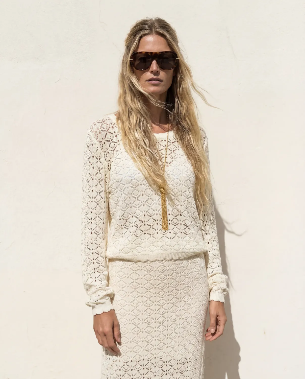 Amanda Maria Crochet Lace LS