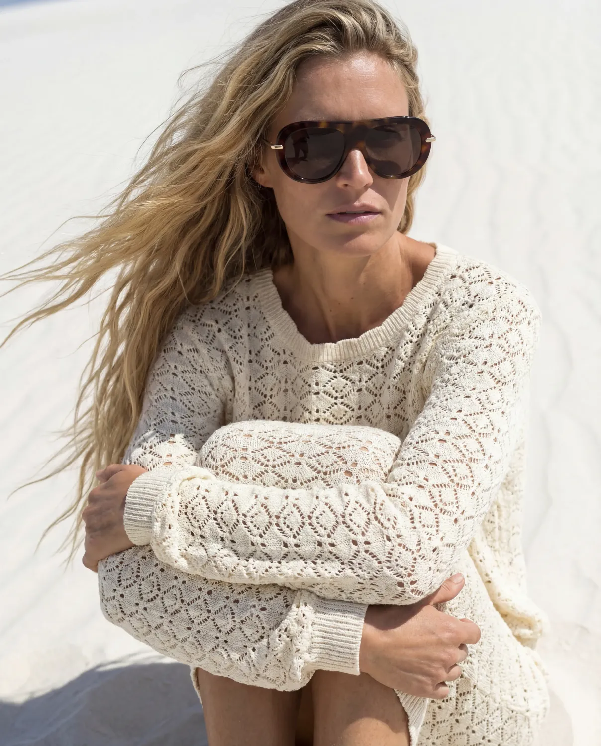 Amanda Maria Crochet Lace LS