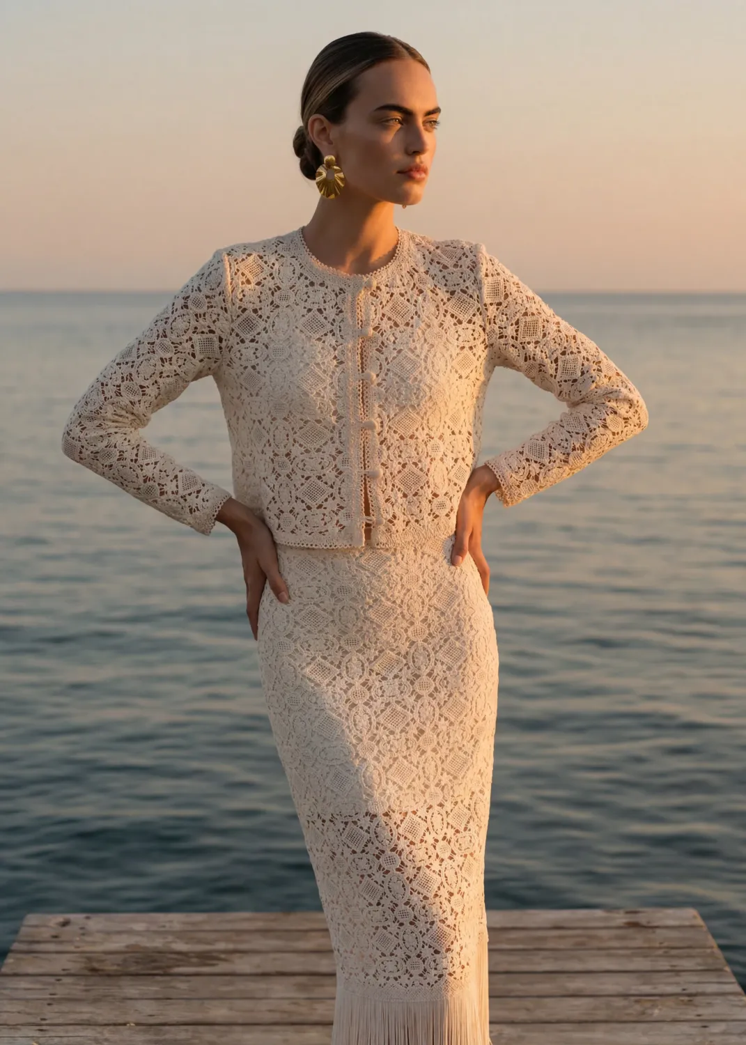 Cami Venezia Crochet Midi Skirt