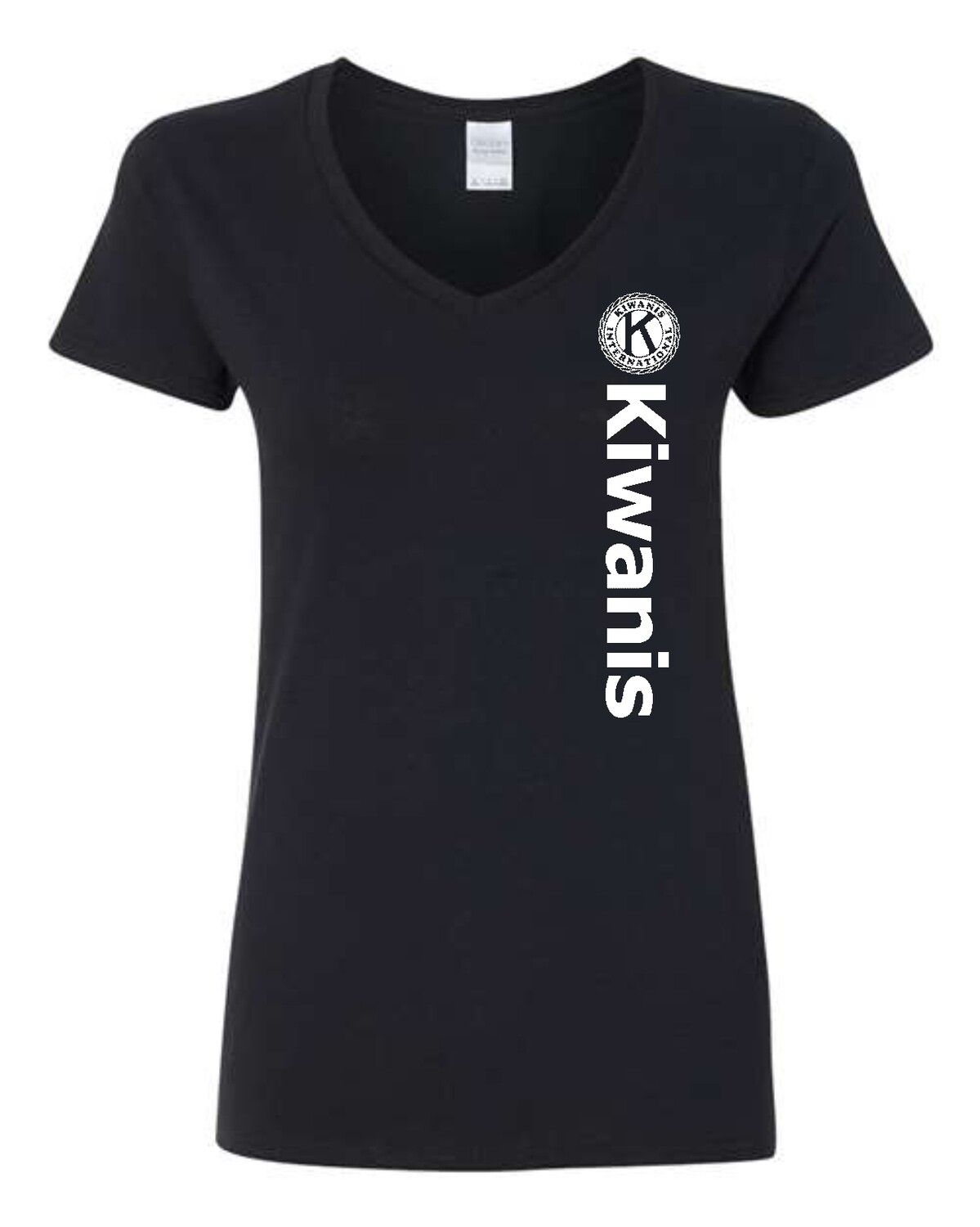 KIWANIS VERTICAL-5V00L LADIES V-NECK BLACK