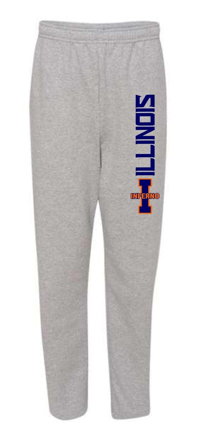 INFERNO-974MPR GRAY (OPEN BOTTOM SWEAT PANTS W/POCKETS)