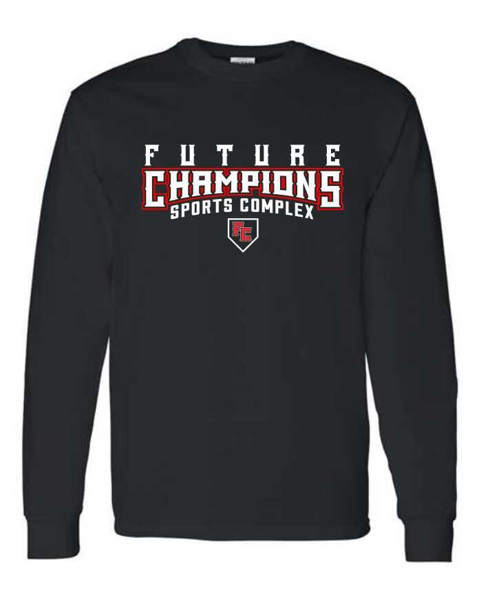 FC-5104 LOGO DRI-FIT BLACK LONG SLEEVE-T (FRONT PRINT)