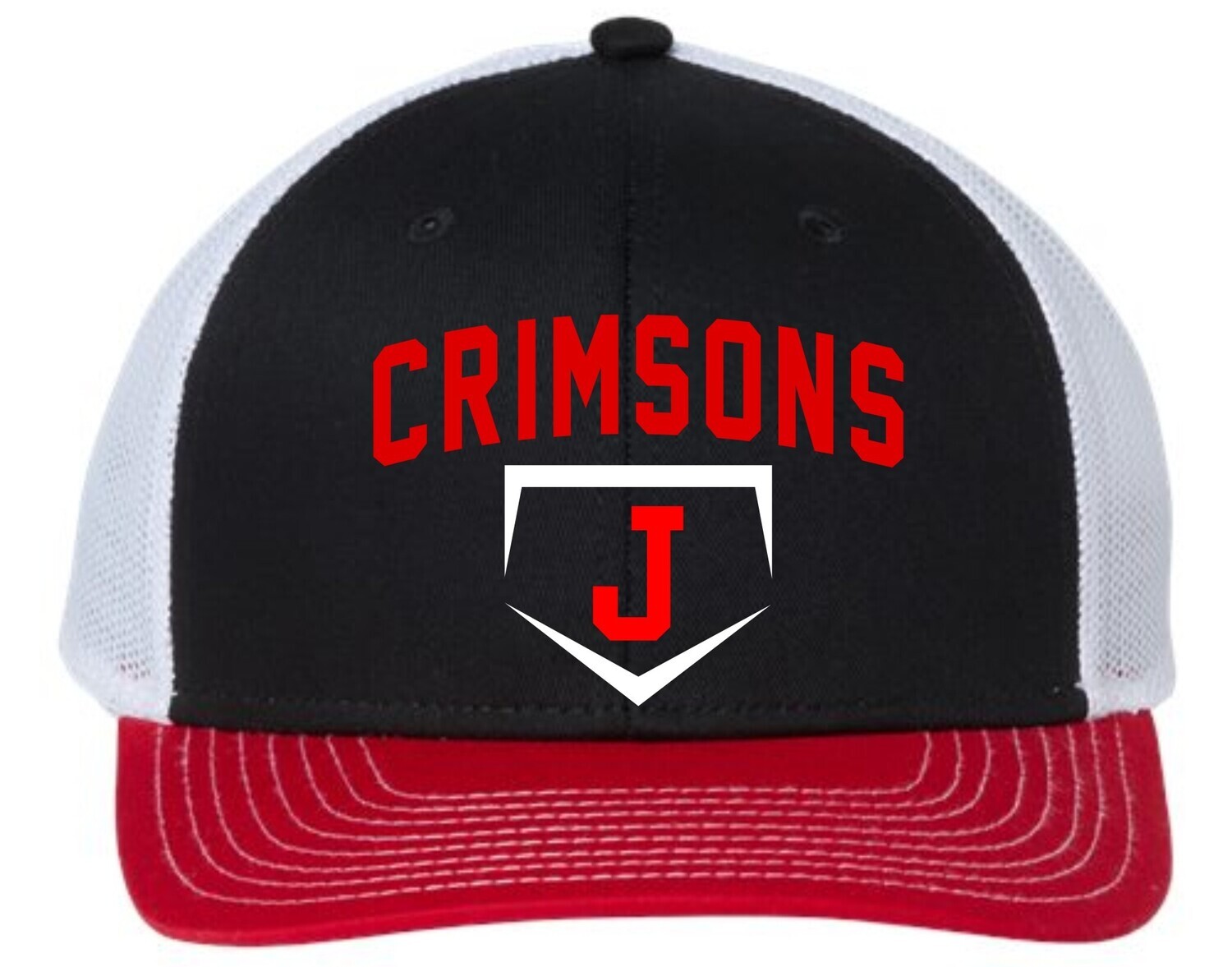 JHS BASEBALL-G452E BLACK/RED (EMBROIDERED)